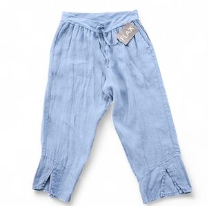 Flax Light Blue Cropped Pants NWT